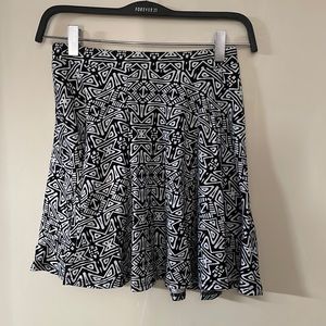 Black and White Retro Print Circle Skirt